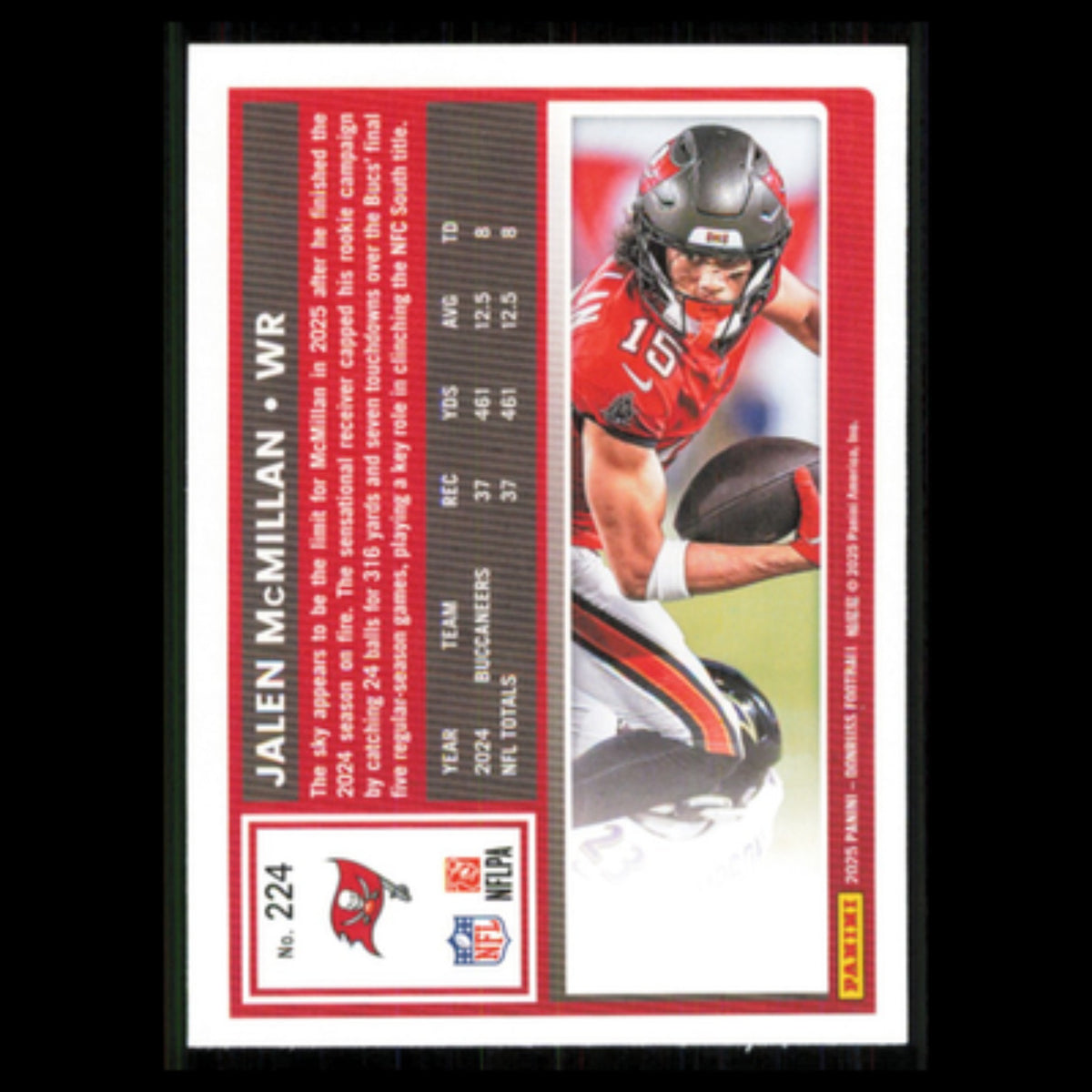 Jalen McMillan #224 2025 Donruss Tampa Bay Buccaneers Football Card NFL NM