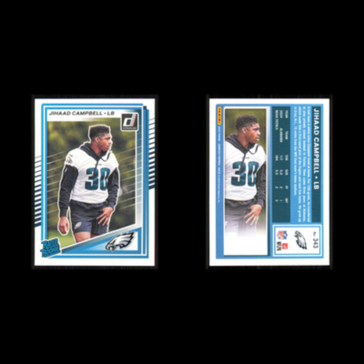 Jihaad Campbell Rookie #343 2025 Donruss Philadelphia Eagles Football Card NFL