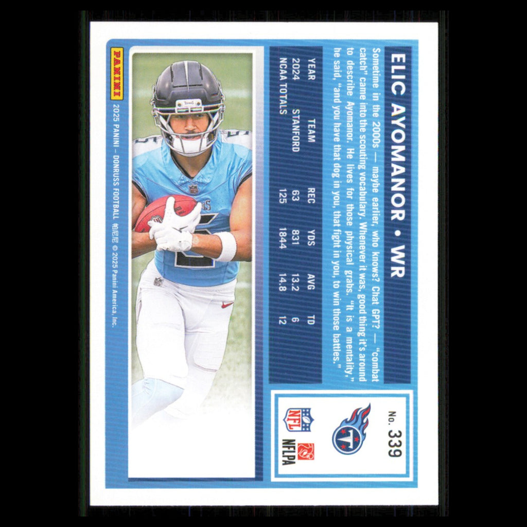 Elic Ayomanor Rookie #339 2025 Donruss Tennessee Titans Football Card NFL NM