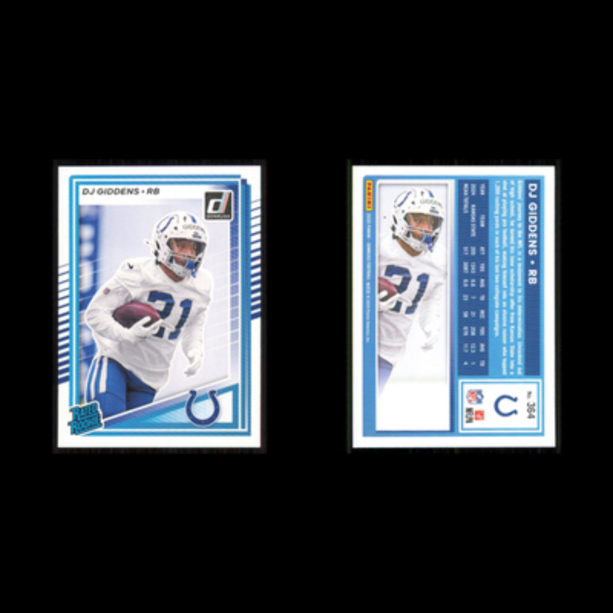 DJ Giddens Rookie #364 2025 Donruss Indianapolis Colts Football Card NFL NM