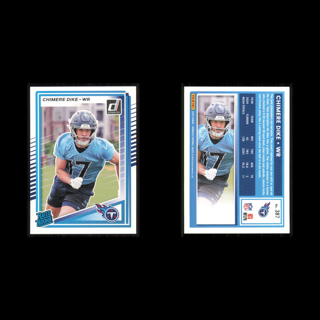 Chimere Dike Rookie #387 2025 Donruss Tennessee Titans Football Card NFL NM