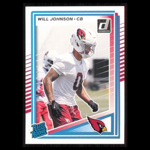 Will Johnson Rookie #396 2025 Donruss Arizona Cardinals Football Card NFL NM