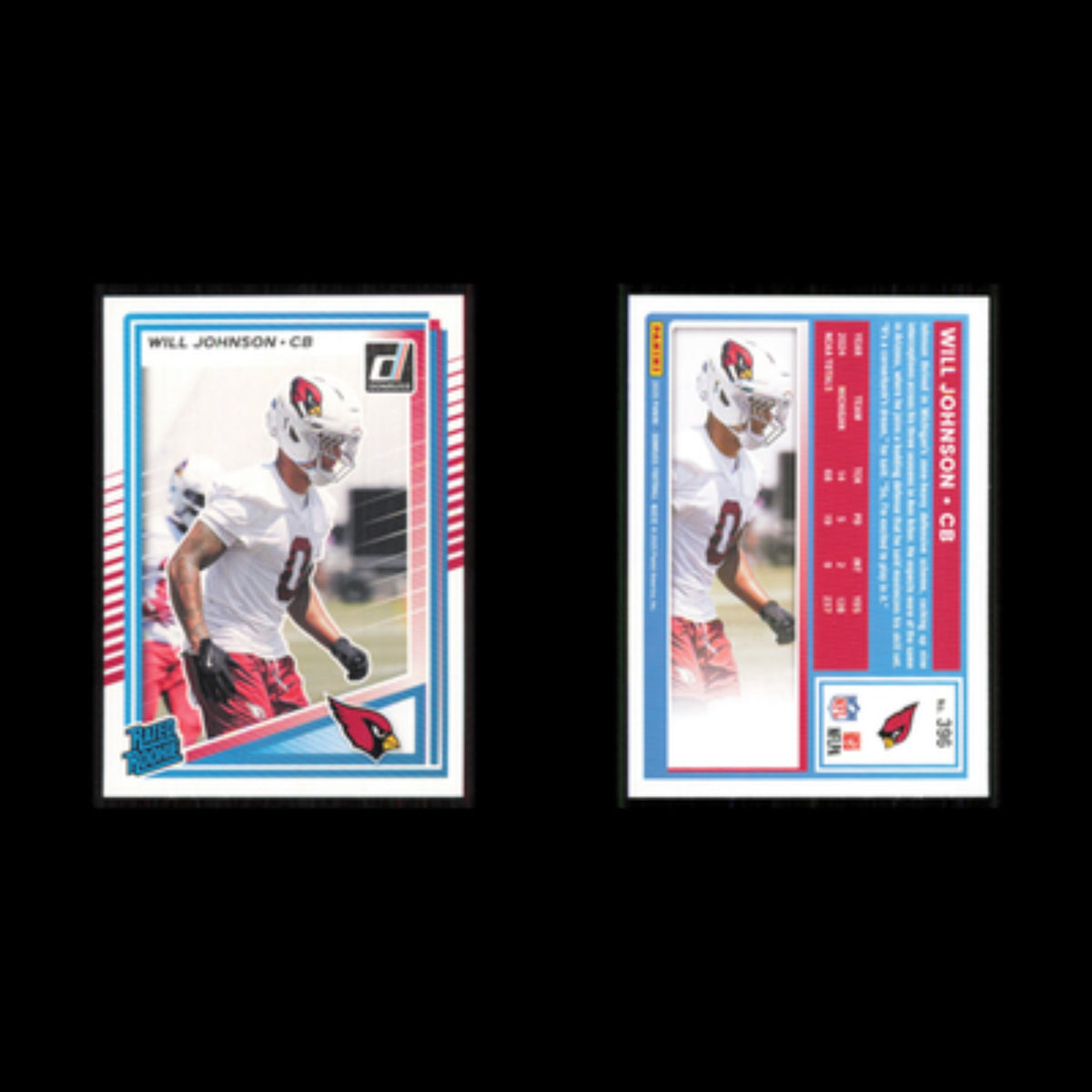 Will Johnson Rookie #396 2025 Donruss Arizona Cardinals Football Card NFL NM