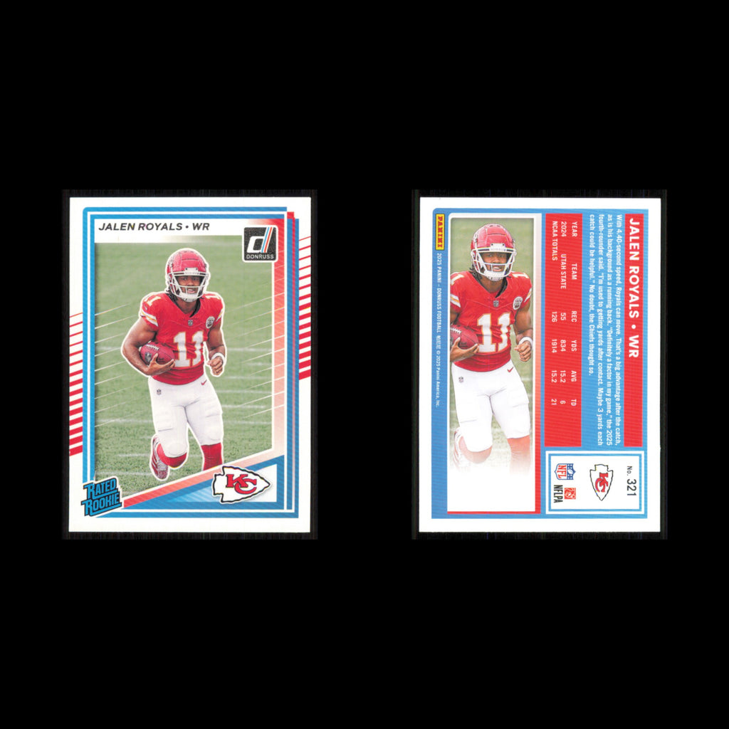 Jalen Royals Rookie #321 2025 Donruss Kansas City Chiefs Football Card NFL NM