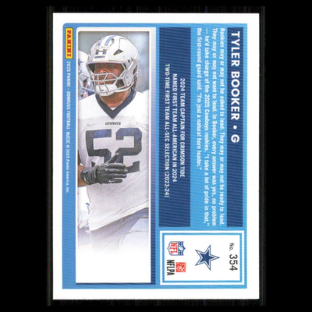 Tyler Booker Rookie #354 2025 Donruss Dallas Cowboys Football Card NFL NM