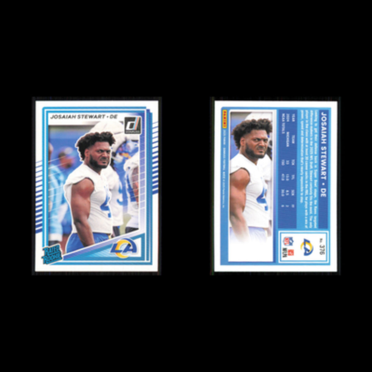 Josaiah Stewart Rookie #376 2025 Donruss Los Angeles Rams Football Card NFL NM