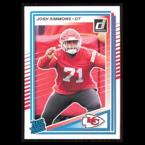 Josh Simmons Rookie #368 2025 Donruss Kansas City Chiefs Football Card NFL NM