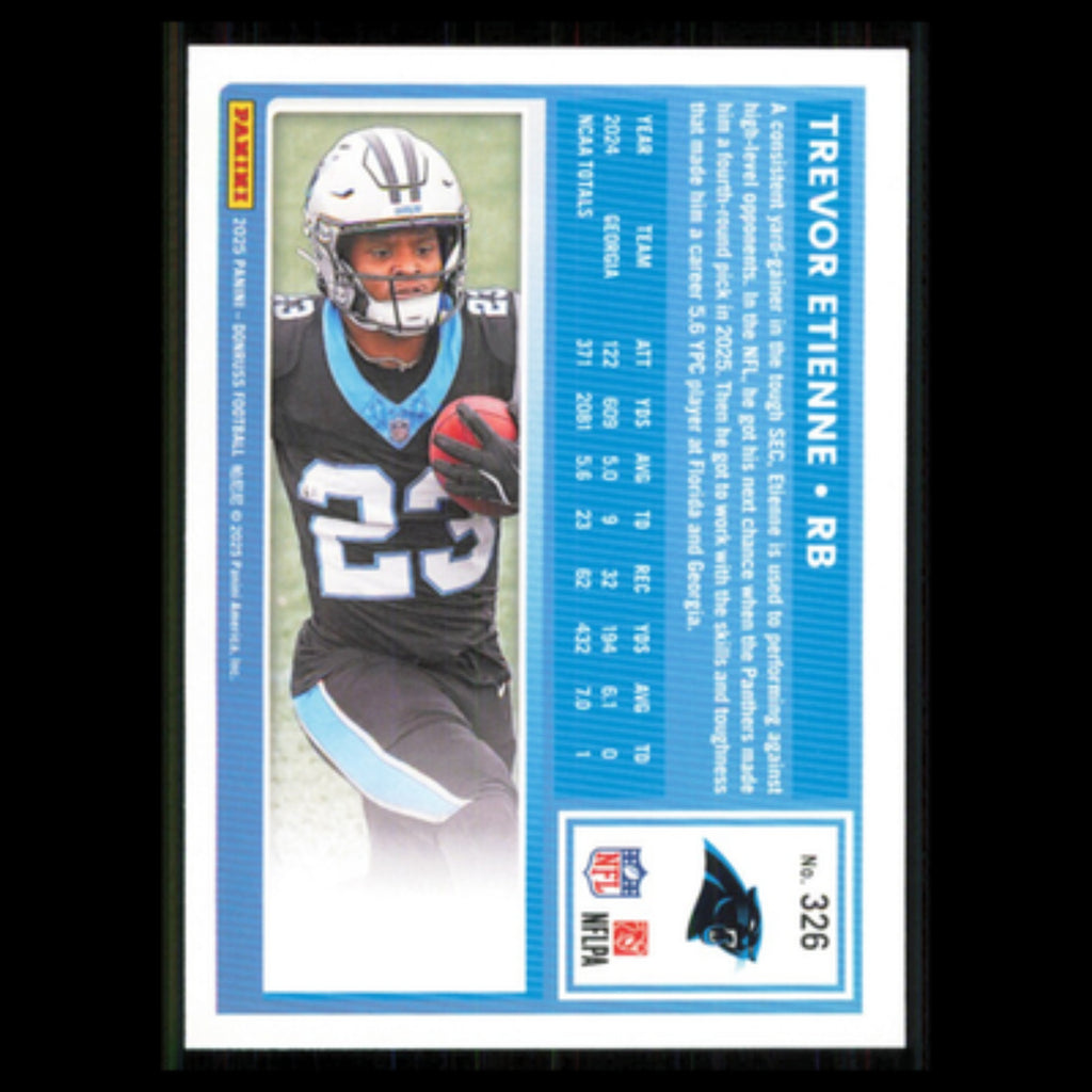 Trevor Etienne Rookie #326 2025 Donruss Carolina Panthers Football Card NFL NM