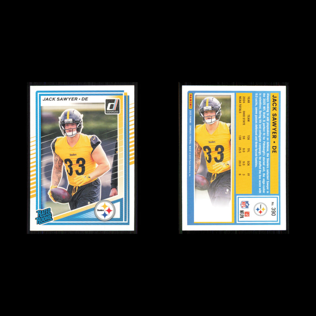 Jack Sawyer Rookie #390 2025 Donruss Pittsburgh Steelers Football Card NFL NM