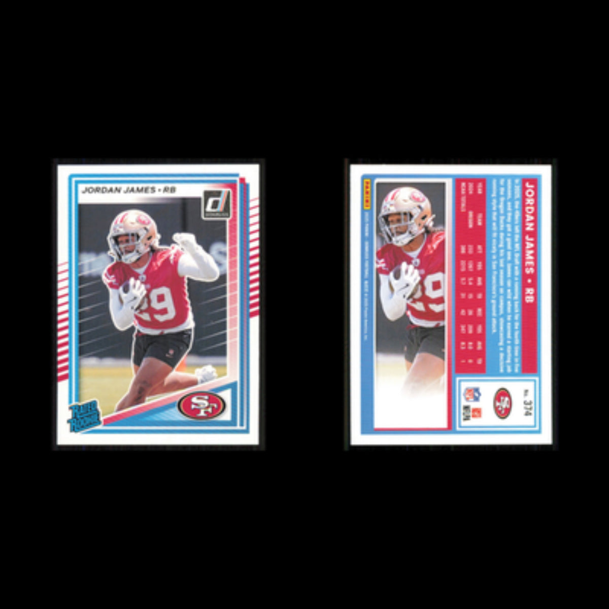 Jordan James Rookie #374 2025 Donruss San Francisco 49ers Football Card NFL NM