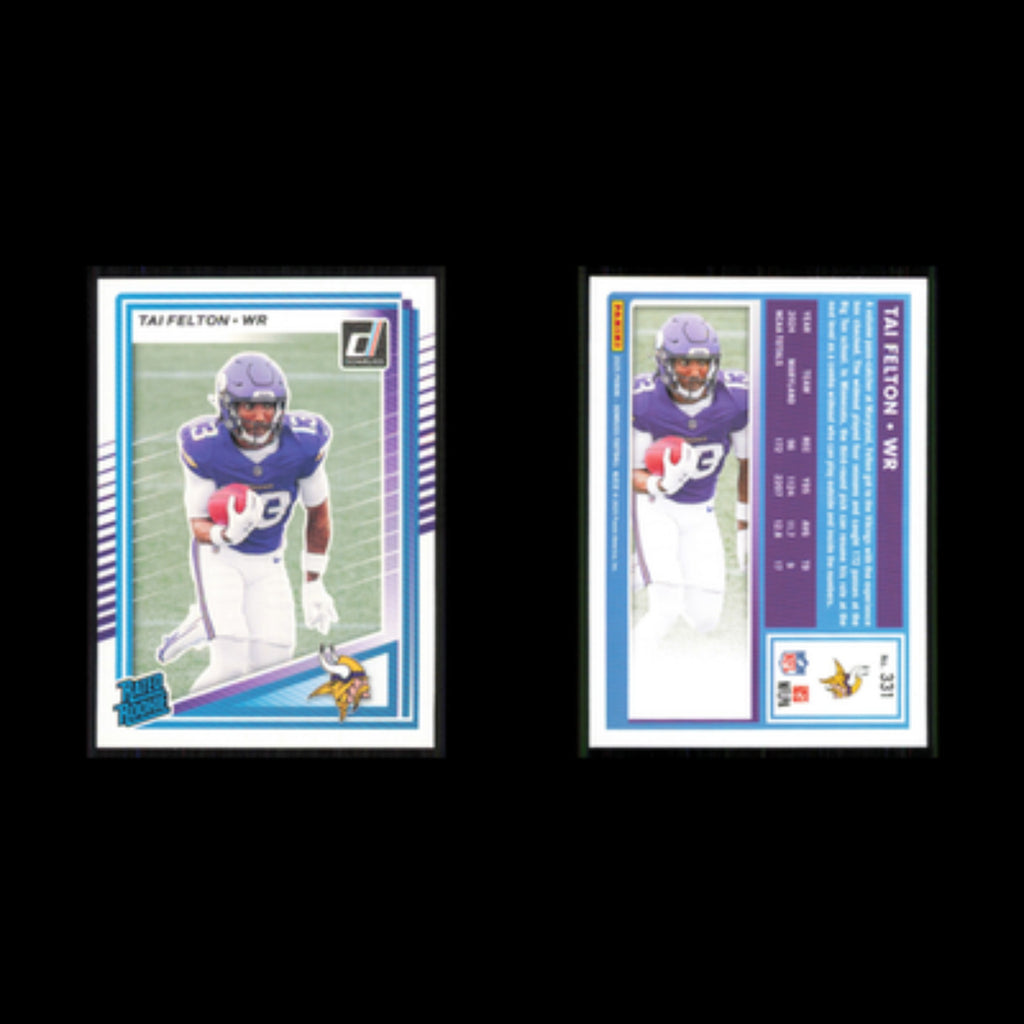 Tai Felton Rookie #331 2025 Donruss Minnesota Vikings Football Card NFL NM