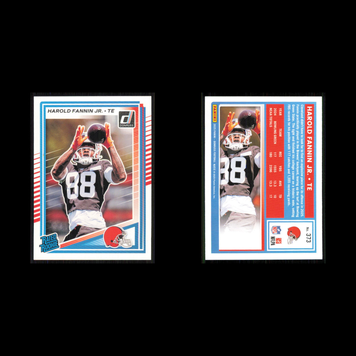 Harold Fannin Jr. Rookie #373 2025 Donruss Cleveland Browns Football Card NFL NM