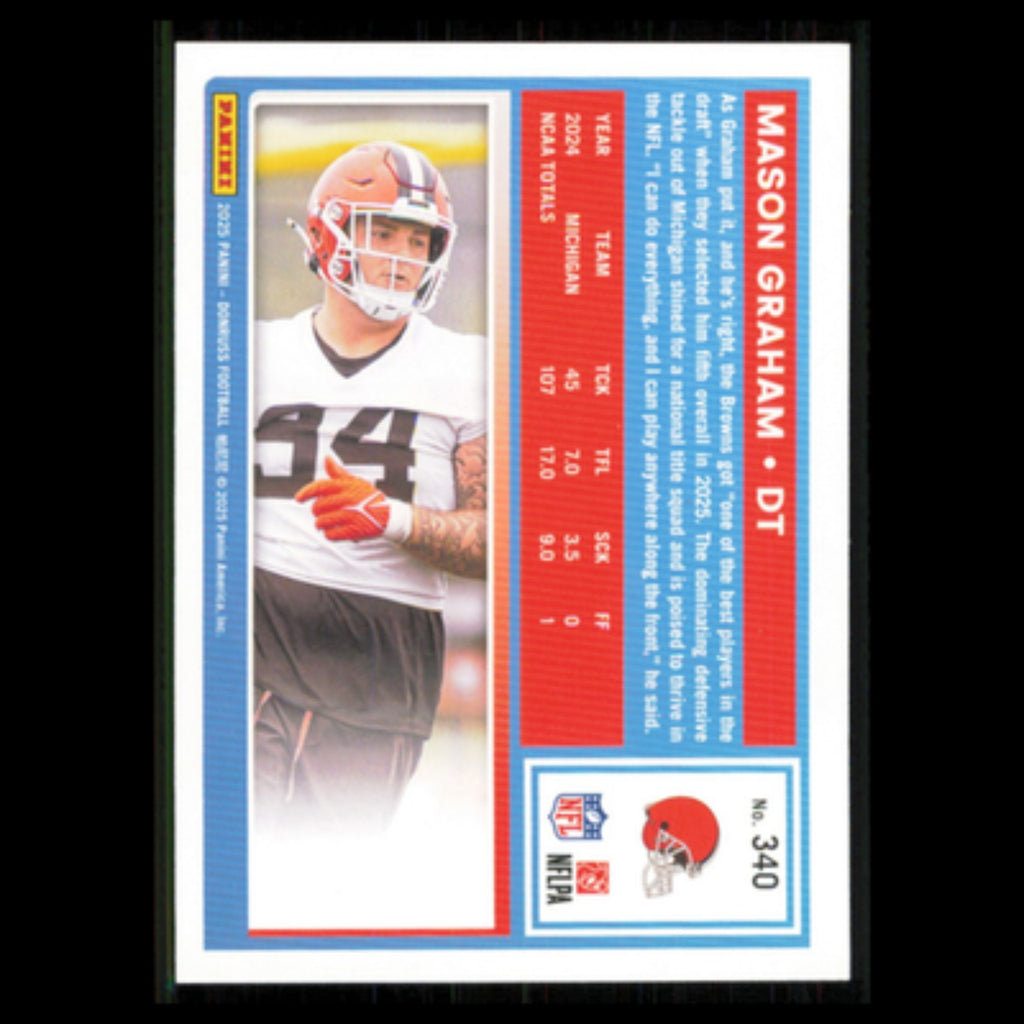 Mason Graham Rookie #340 2025 Donruss Cleveland Browns Football Card NFL NM