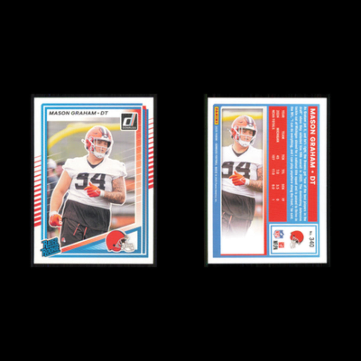 Mason Graham Rookie #340 2025 Donruss Cleveland Browns Football Card NFL NM