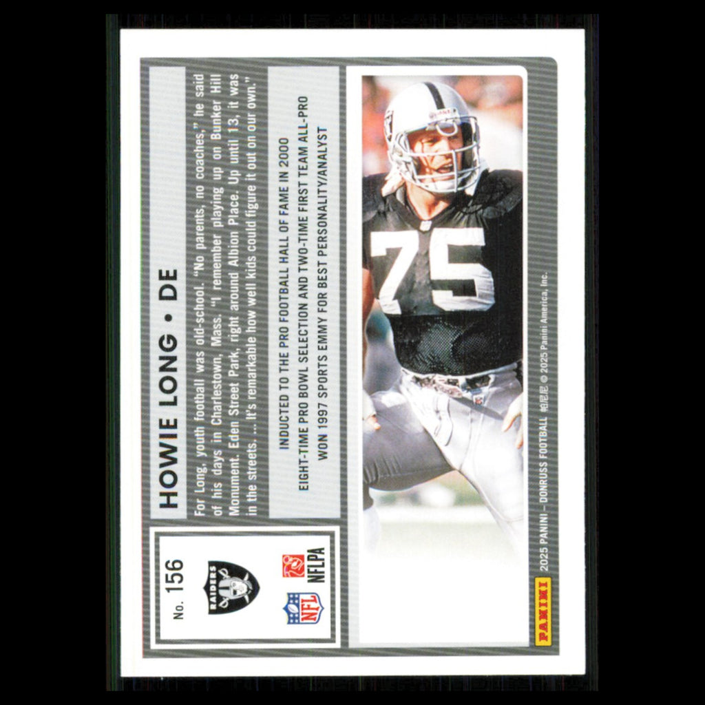 Howie Long #156 2025 Donruss Oakland Raiders Football Card NFL NM