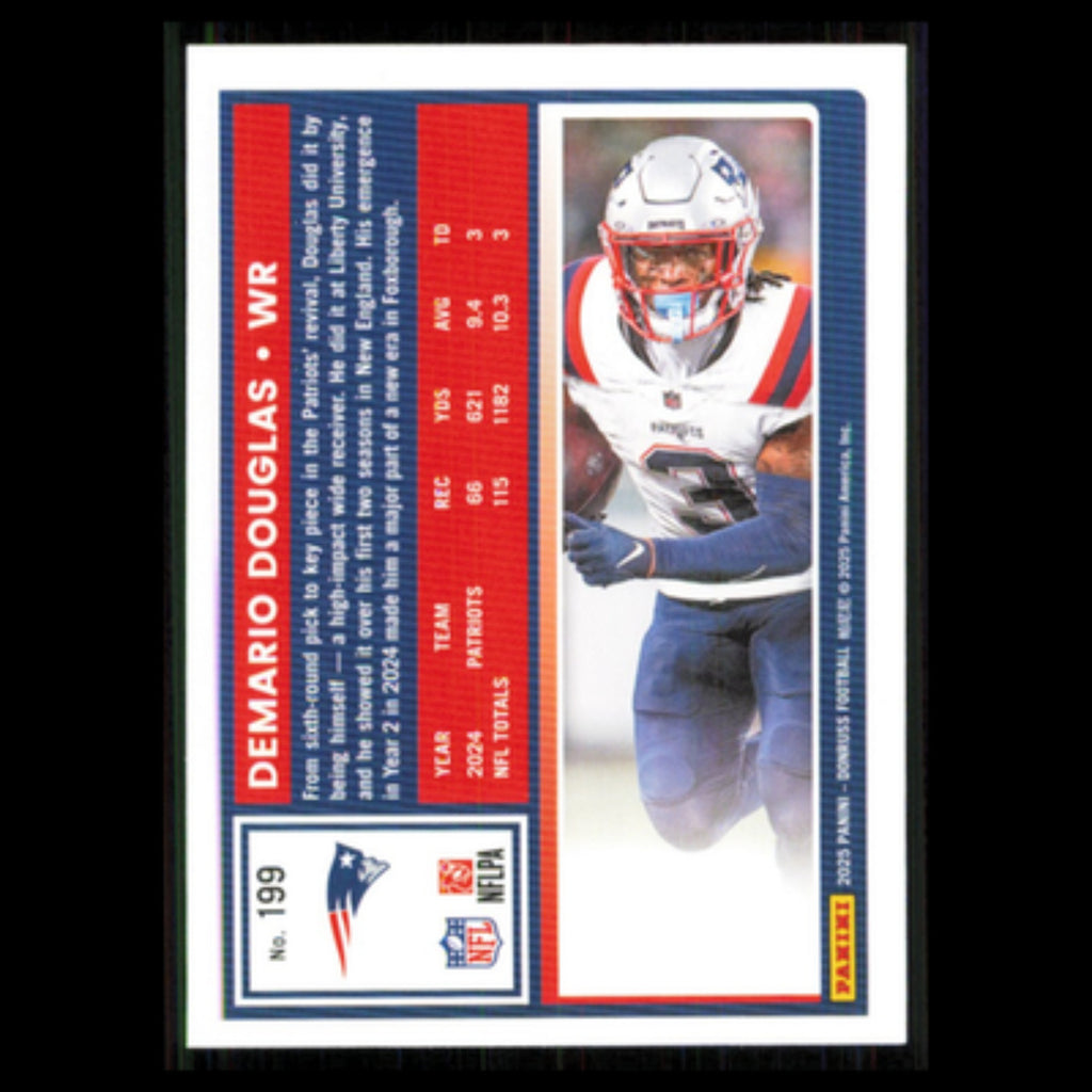 Demario Douglas #199 2025 Donruss New England Patriots Football Card NFL NM