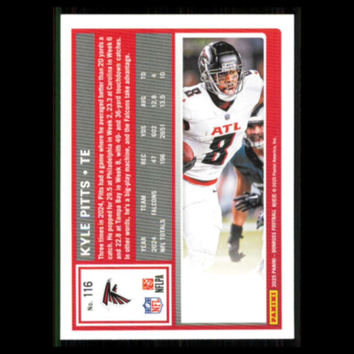 Kyle Pitts #116 2025 Donruss Atlanta Falcons Football Card NFL NM