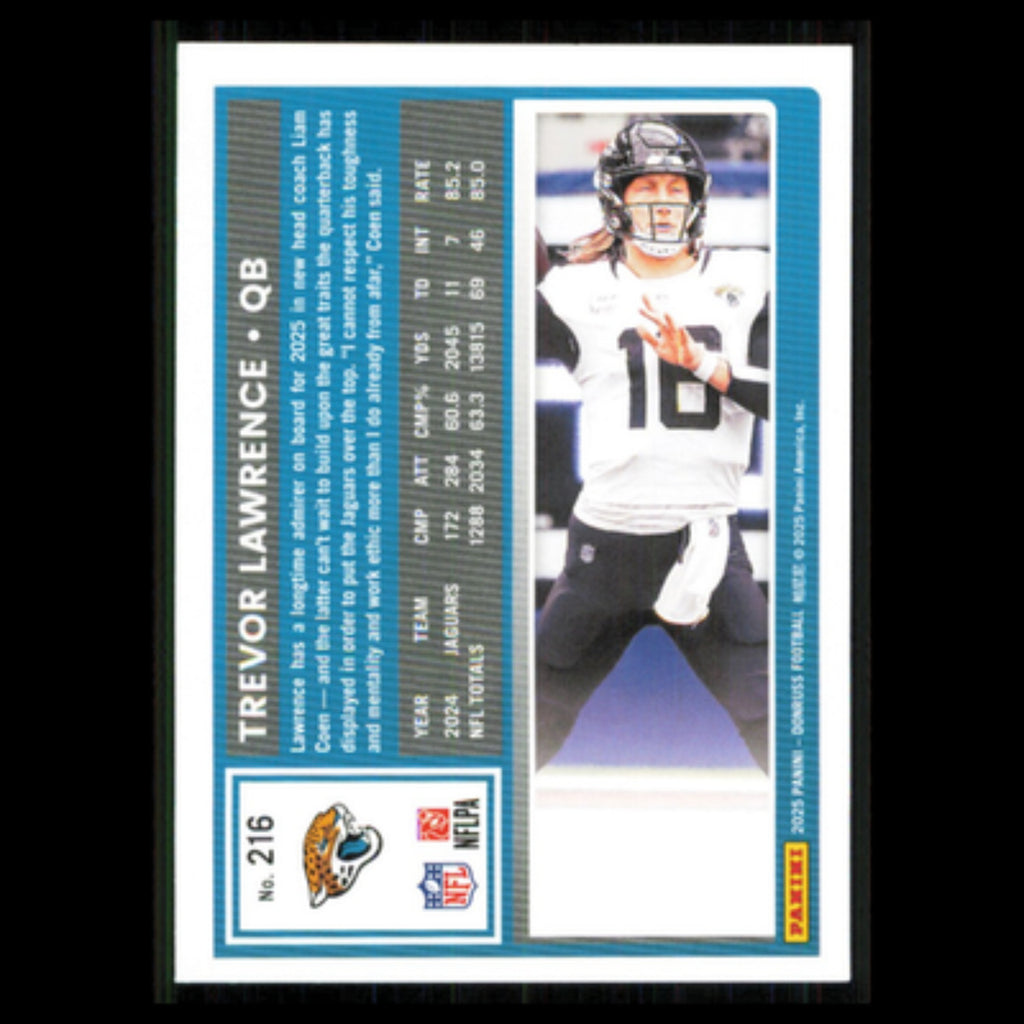 Trevor Lawrence #216 2025 Donruss Jacksonville Jaguars Football Card NFL NM