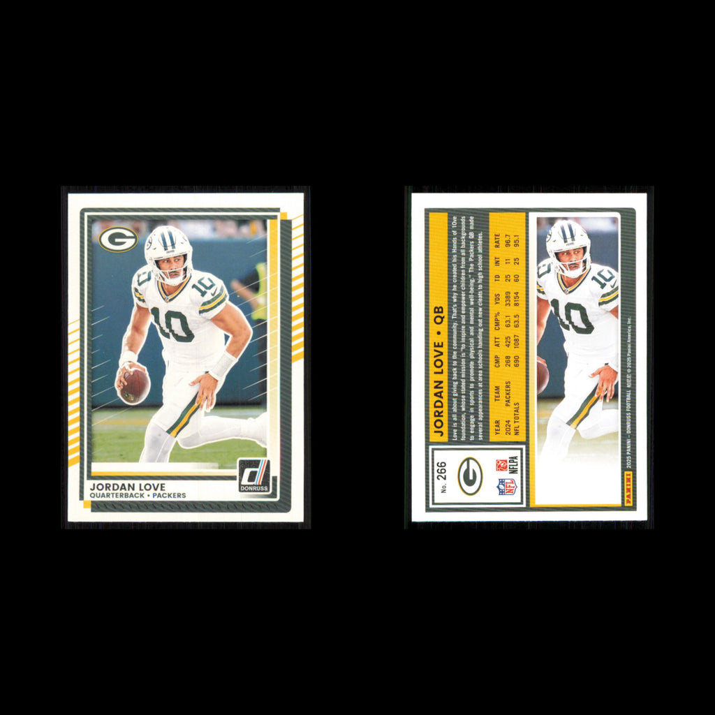 Jordan Love #266 2025 Donruss Green Bay Packers Football Card NFL NM