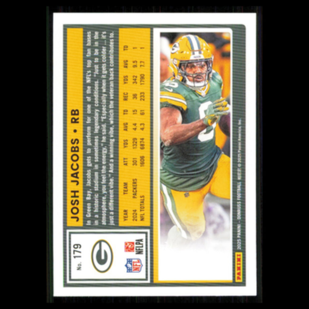Josh Jacobs #179 2025 Donruss Green Bay Packers Football Card NFL NM