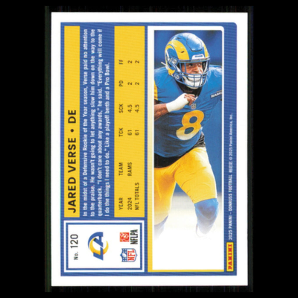 Jared Verse #120 2025 Donruss Los Angeles Rams Football Card NFL NM