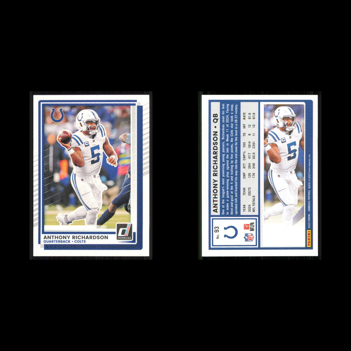 Anthony Richardson #93 2025 Donruss Indianapolis Colts Football Card NFL NM