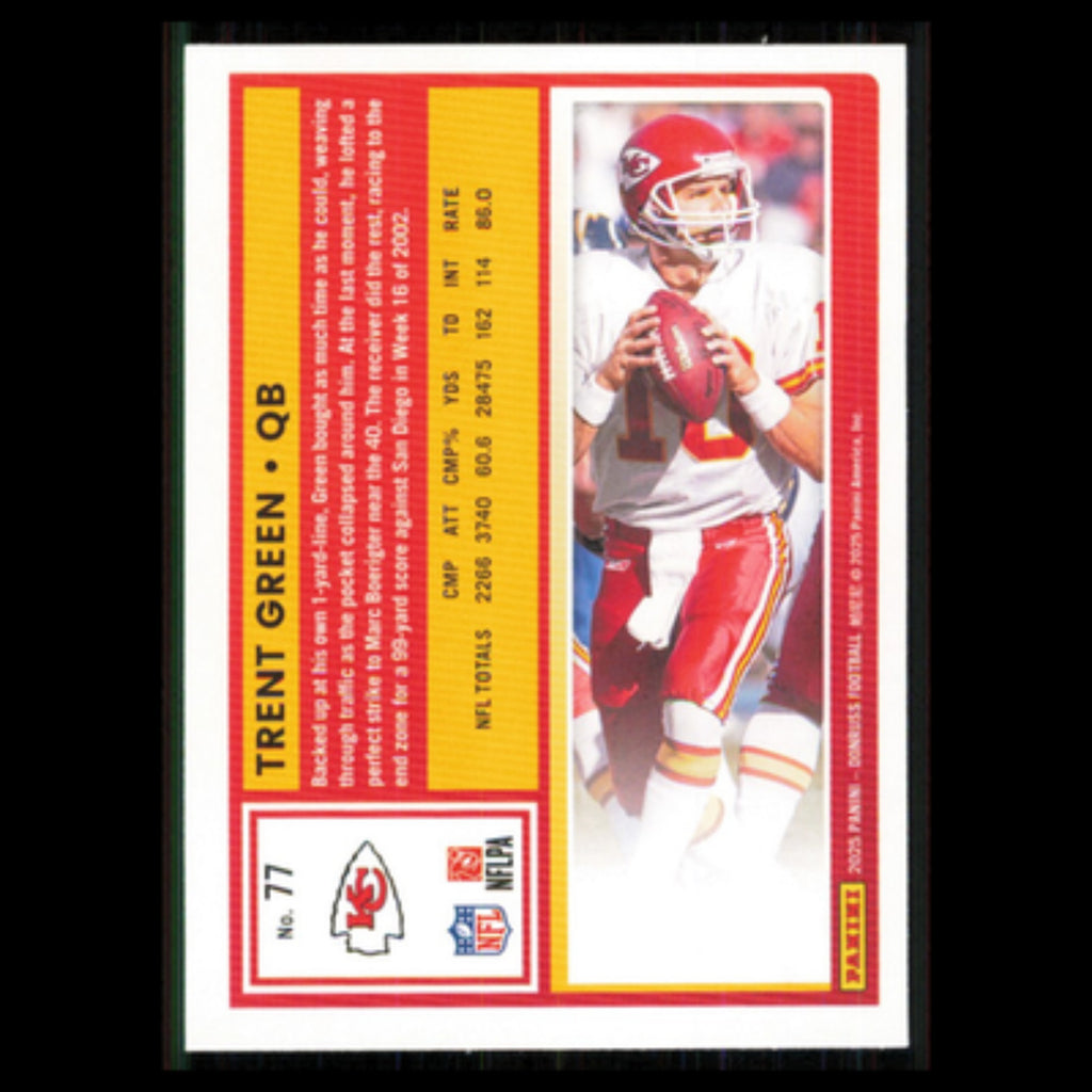 Trent Green #77 2025 Donruss Kansas City Chiefs Football Card NFL NM