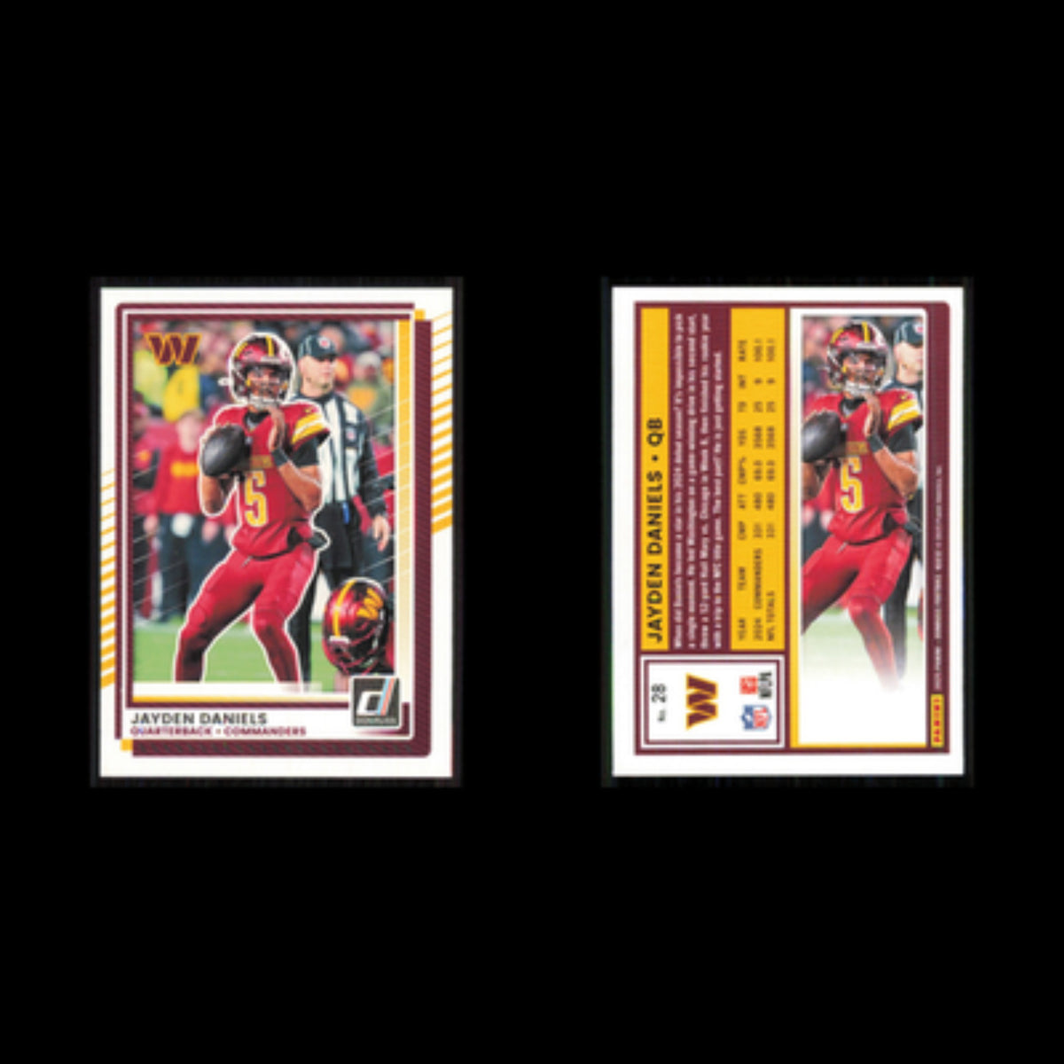 Jayden Daniels #28 2025 Donruss Washington Commanders Football Card NFL NM