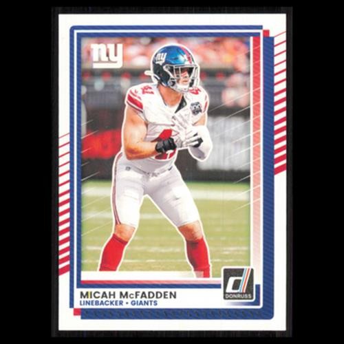 Micah McFadden #55 2025 Donruss New York Giants Football Card NFL NM