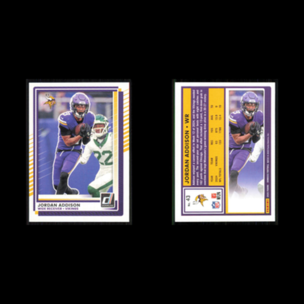 Jordan Addison #43 2025 Donruss Minnesota Vikings Football Card NFL NM