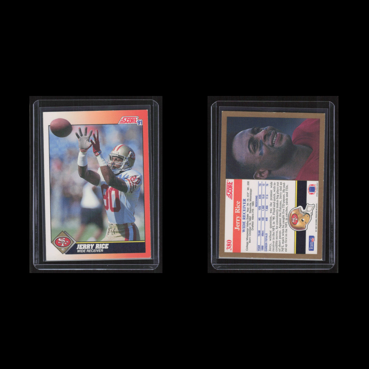 Jerry Rice #380 1991 Score San Francisco 49ers Football Card NFL NM