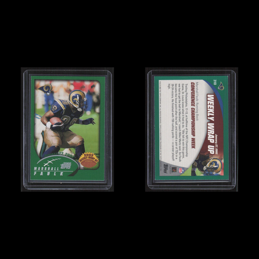 Marshall Faulk #310 2002 Topps St. Louis Rams Football Card NFL NM