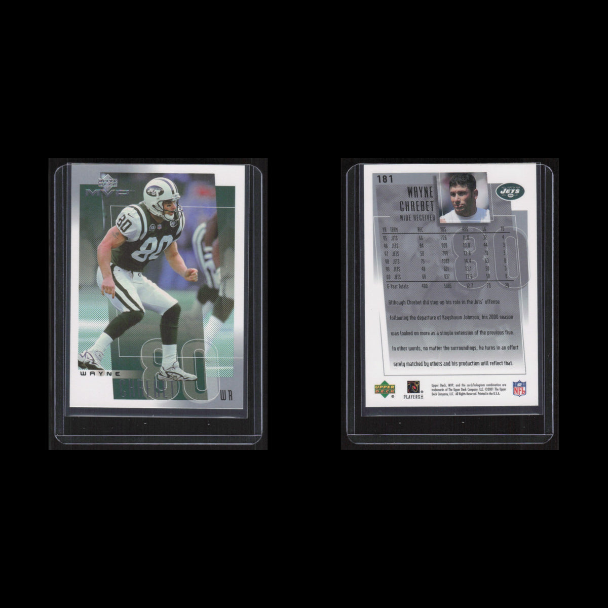 Wayne Chrebet #181 2001 Upper Deck MVP New York Jets Football Card NFL NM