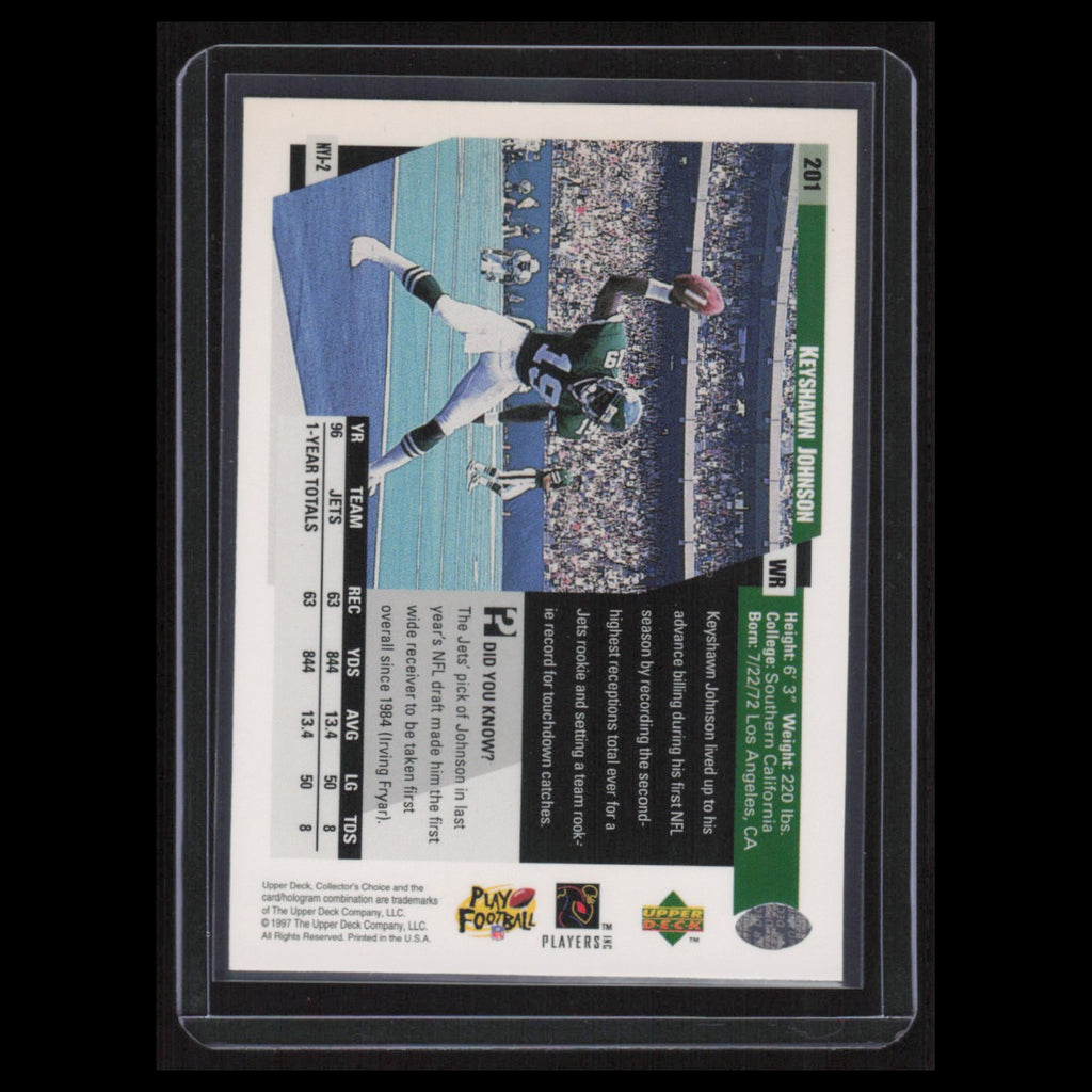 Keyshawn Johnson #201 1997 Collectors Choice New York Jets Football Card NFL NM