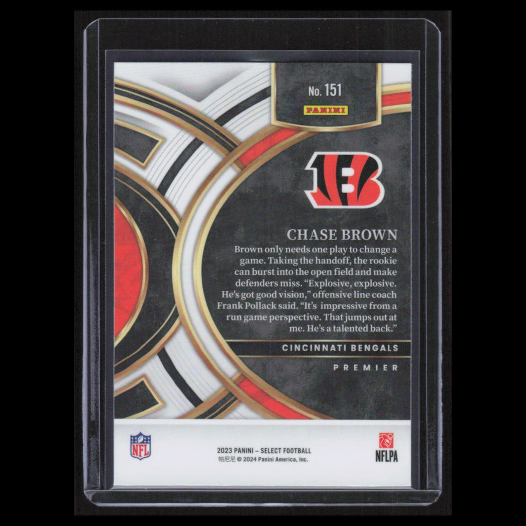 Chase Brown Rookie #151 2023 Panini Select Cincinnati Bengals Football Card NFL