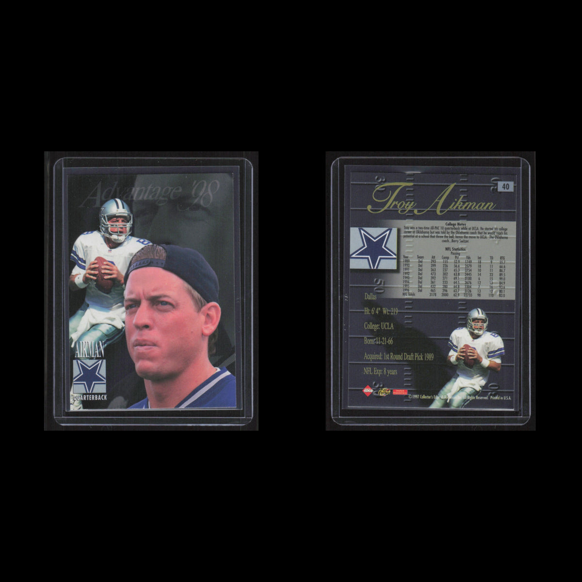 Troy Aikman #40 1997 Collectors Edge Dallas Cowboys Football Card NFL NM