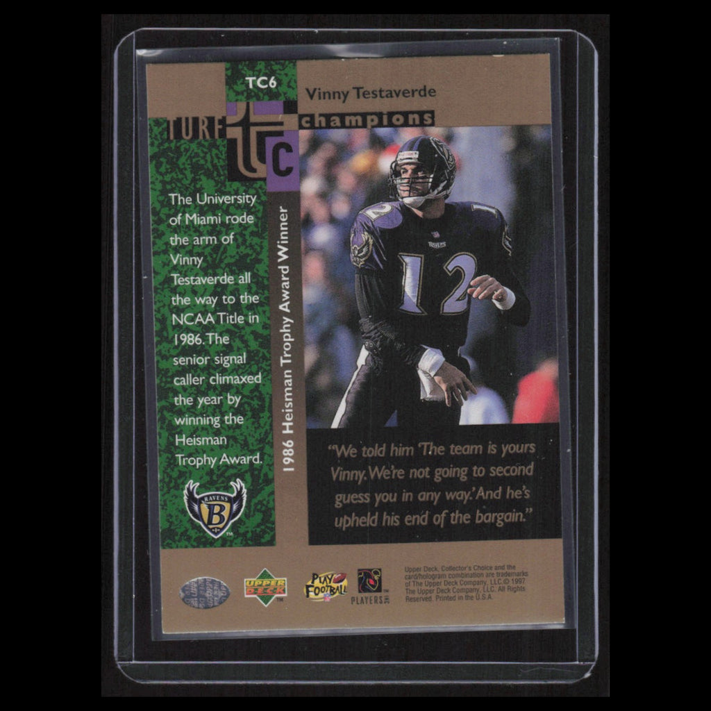 Vinny Testaverde #TC6 1997 Upper Deck Collectors Choice Turf Champions Ravens NM