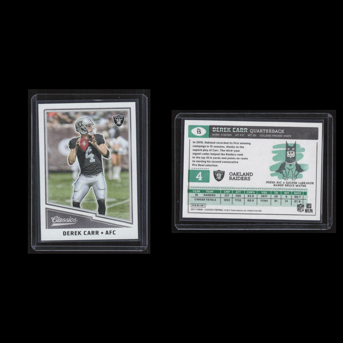 Derek Carr #15 2017 Panini Classics Oakland Raiders Football Card NFL NM