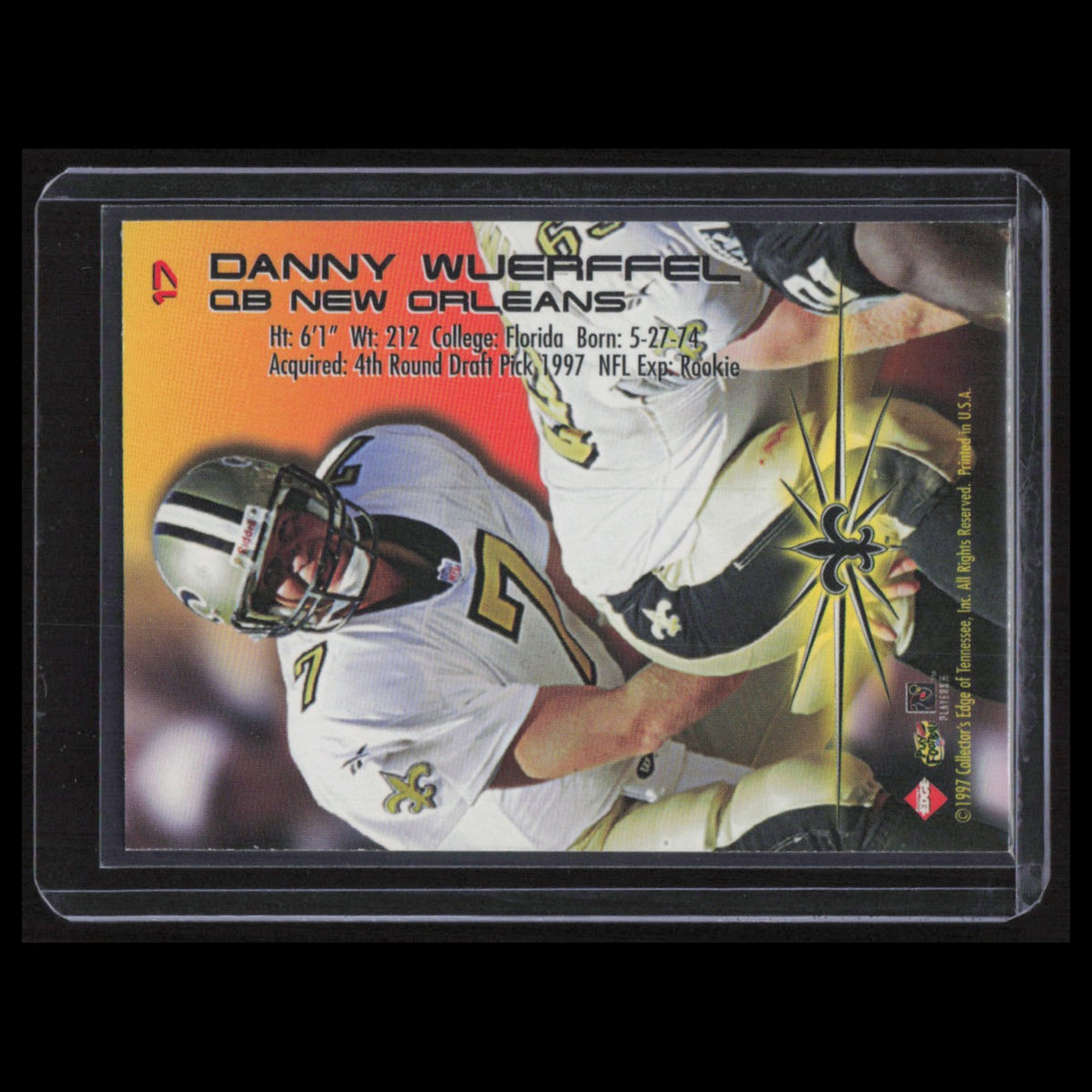 Danny Wuerffel #17 1997 Collectors Edge Fury New Orleans Saints Football Card NM