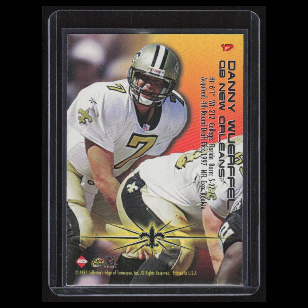 Danny Wuerffel #17 1997 Collectors Edge Fury New Orleans Saints Football Card NM