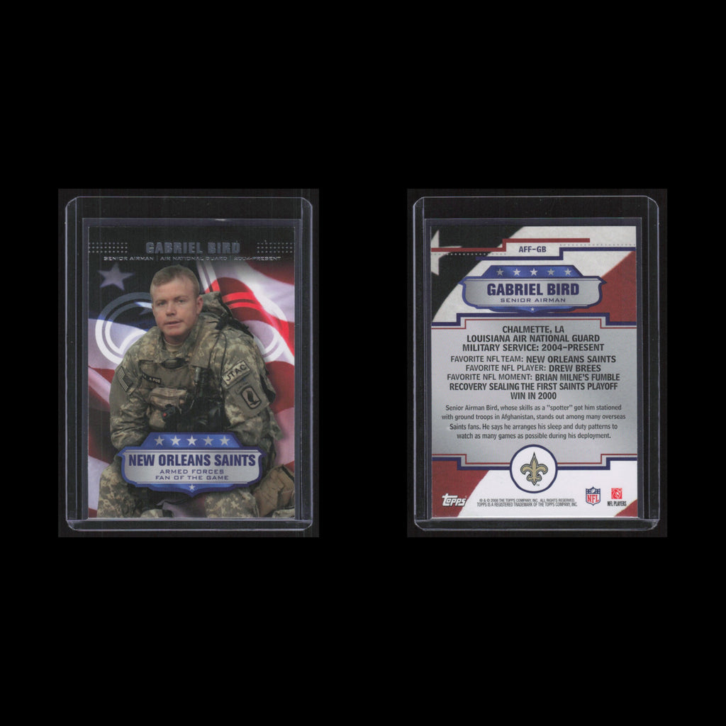 Senior Airman Gabriel Bird #AFF-GB 2008 Topps Armed Forces Fans of the Game Card