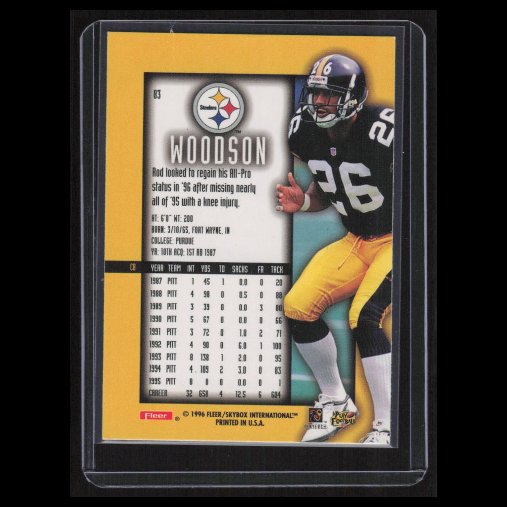 Rod Woodson #83 1996 Ultra Sensations Pittsburgh Steelers Football Card NFL NM