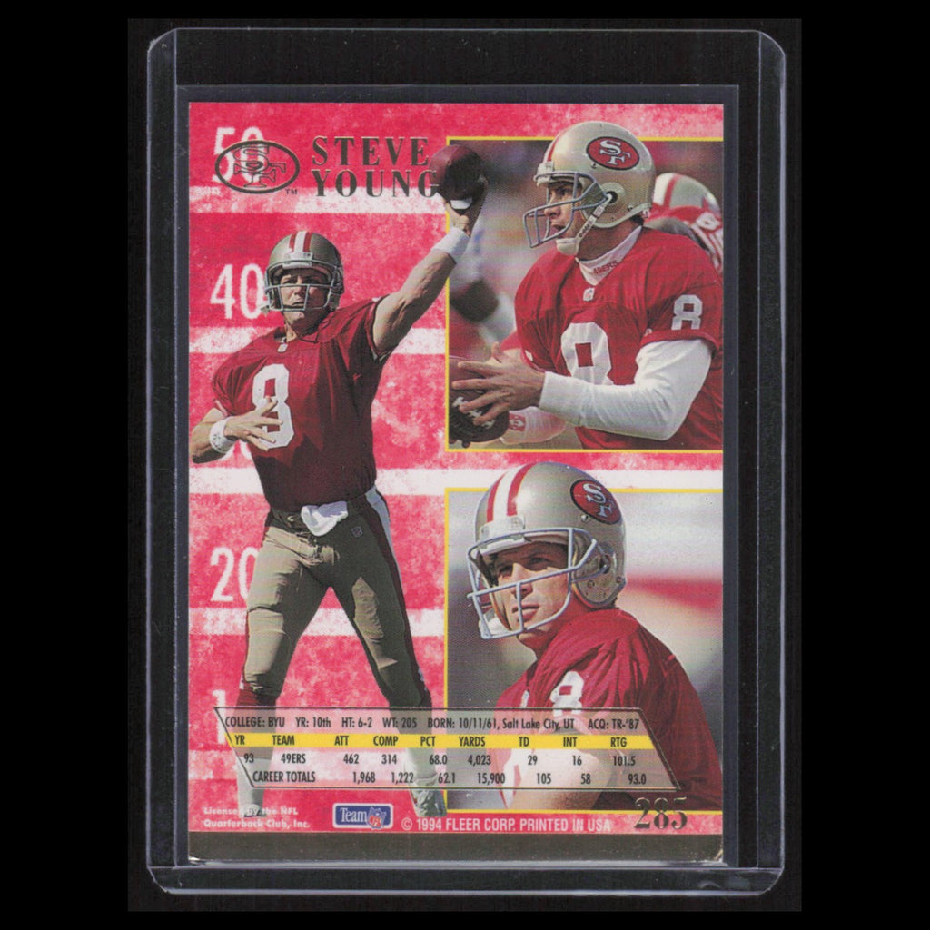 Steve Young #283 1994 Fleer Ultra Tampa Bay Buccaneers Football Card NFL NM