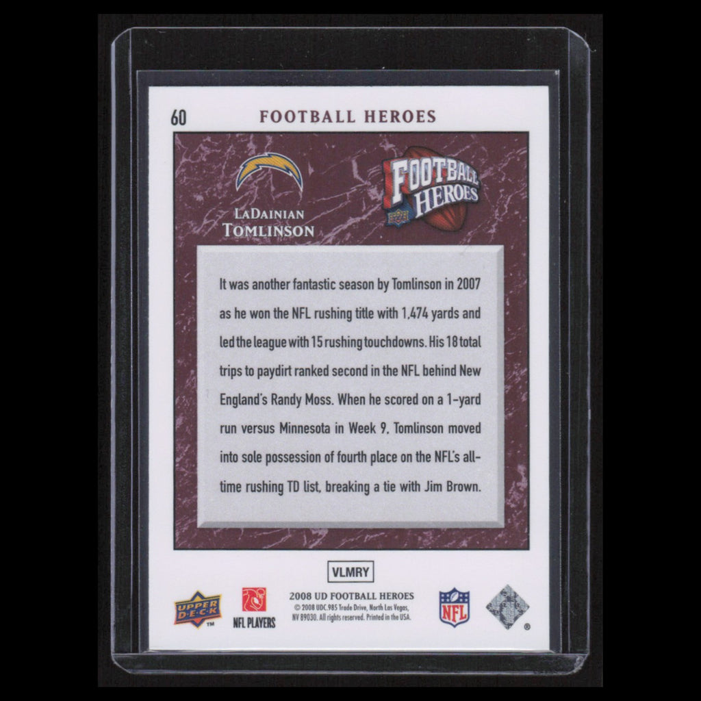 LaDainian Tomlinson #60 2000 Upper Deck Heros San Diego Chargers Football Card
