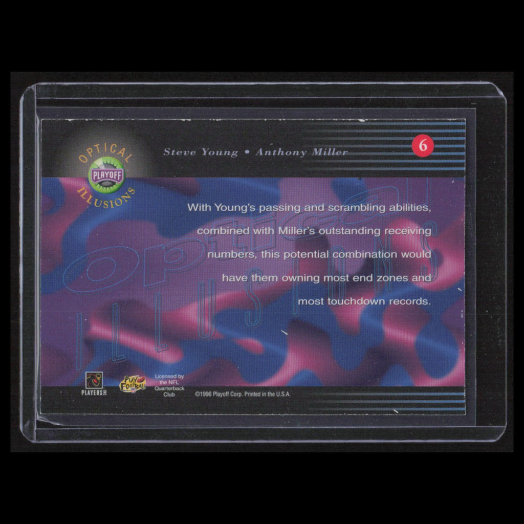 Steve Young/Anthony Miller #6 1996 Playoff Illusions Optical Football Card NFL