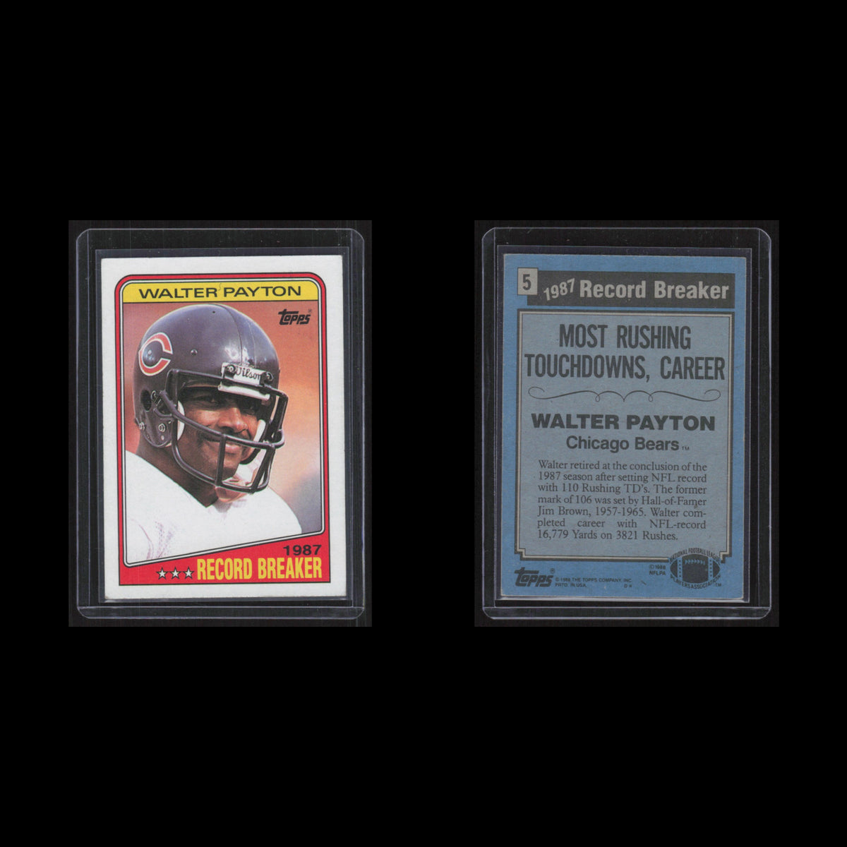 Walter Payton #5 1988 Topps Chicago Bears Football Card NFL NM