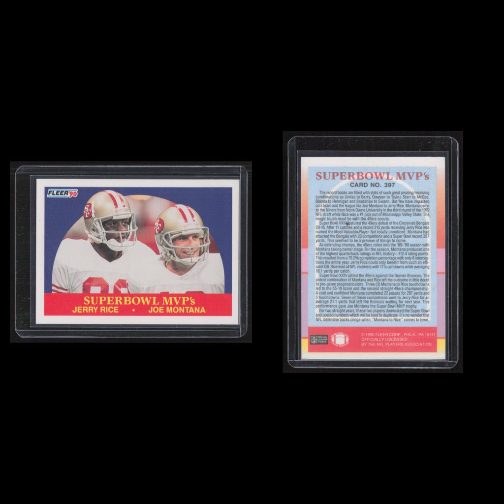 Joe Montana/Jerry Rice #397 1990 Fleer San Francisco 49ers Football Card NFL NM
