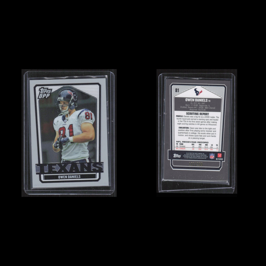 Owen Daniels /299 #81 2007 Topps Draft Picks and Pros Houston Texans Football NM