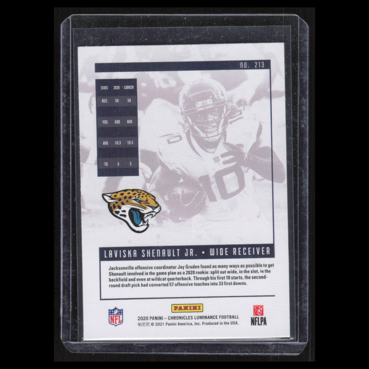 Laviska Shenault Jr. Rookie #213 2020 Panini Chronicles Luminance Update Rookies