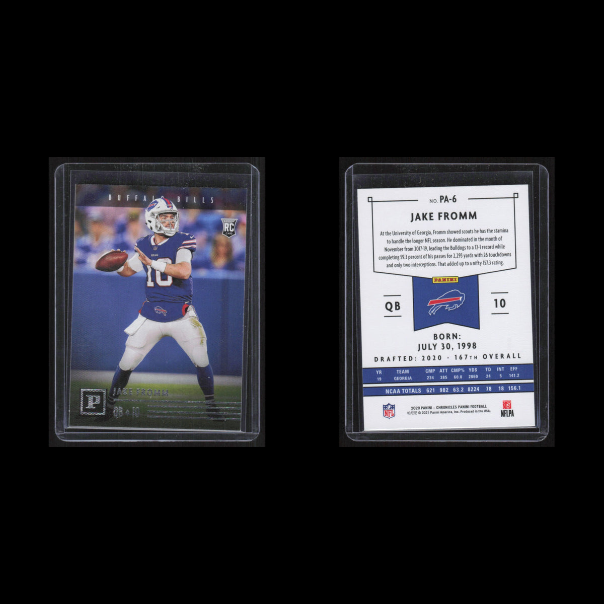 Jake Fromm Rookie #PA-6 2020 Panini Chronicles Buffalo Bills Football Card NFL